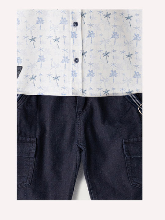 Kids Clothing Set with Shorts Summer 2 Pieces White-Blue