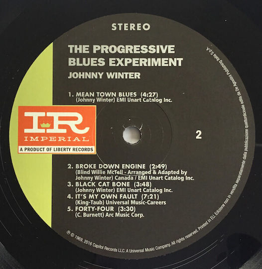 Johnny Winter Progressive Blues Experiment Vinyl
