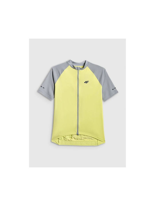 4F Männer Kurze Ärmel Fahrradtrikot Gelbe
