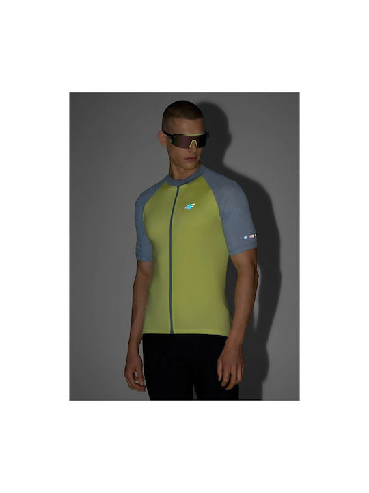 4F Männer Kurze Ärmel Fahrradtrikot Gelbe