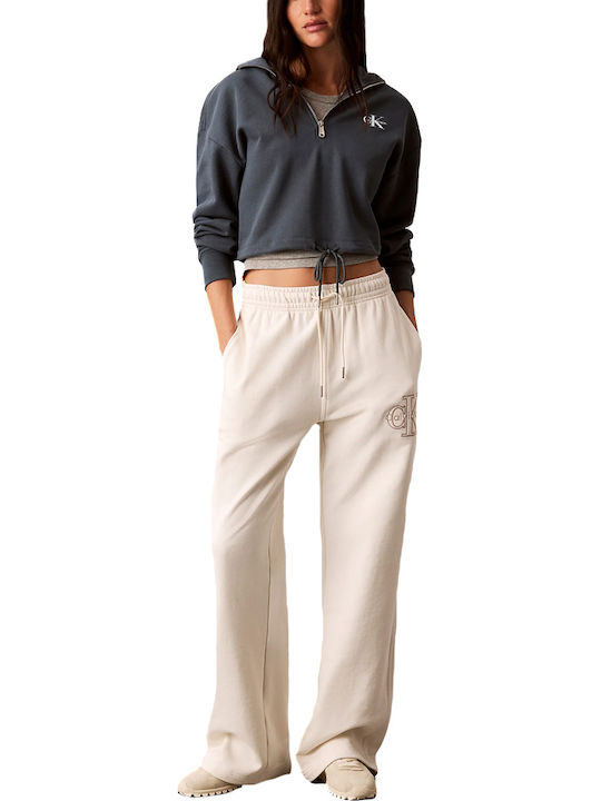 Cropped Women's Hoodie Sweatshirt Blue