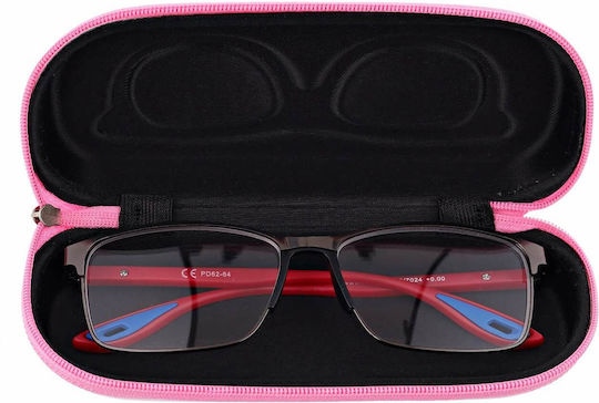 Pink Zipper Glasses Case Et-120a