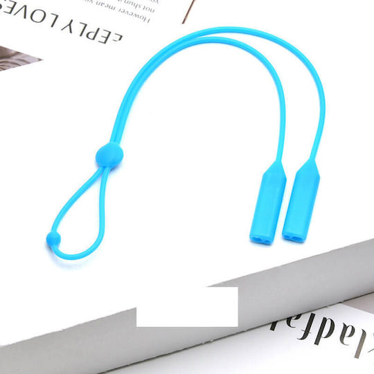 Silicone Adjustable Eyeglass Strap Light Blue