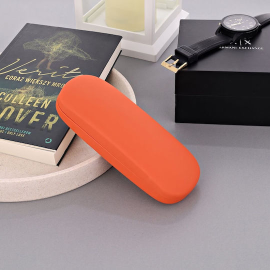 Klassische Brillentasche Hart mit Magnetischem Verschluss Orange
