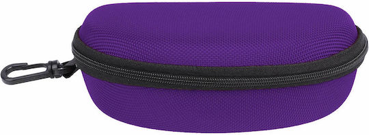 Glasses Case Zipper Pouch Carabiner Purple Color