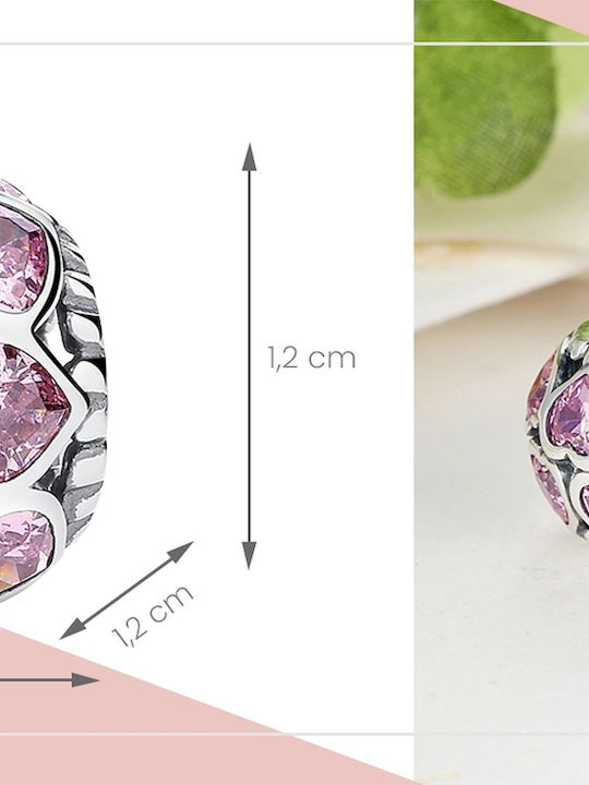 Pandora Charms Pendant Charms Pink Hearts Silver 925 Charms Trusky