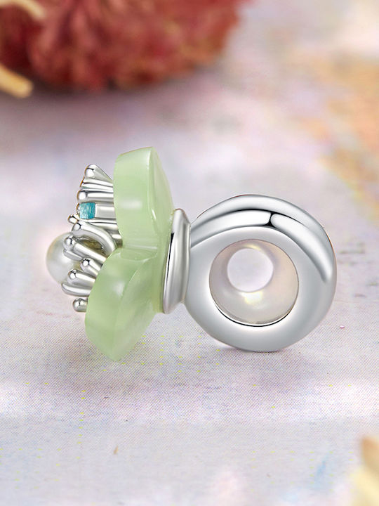 Pandora Висящи Талисмани Стопер Зелен Орхидея 925 Сребро Charms Trusky