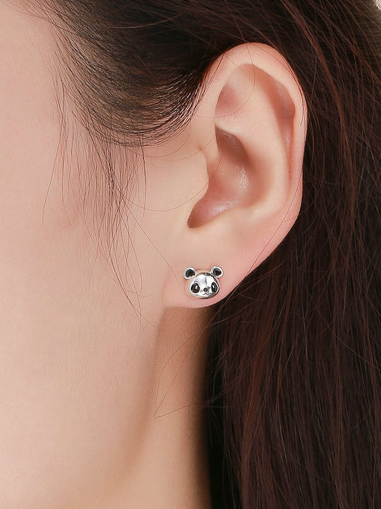 Cercei Argint Fete Panda Argint 925 Cercei Trusky