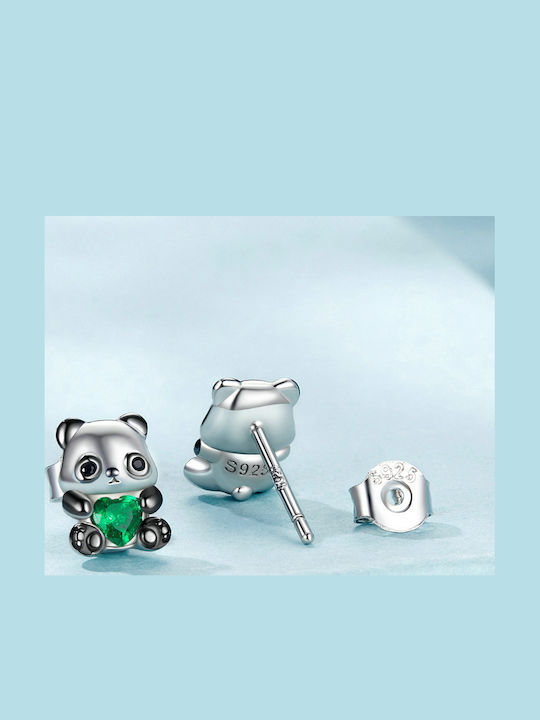 Cercei Argint Fete Panda Argint 925 Cercei Trusky