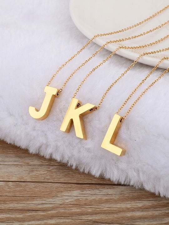 Gold Necklace Chain Letter K Stainless Steel