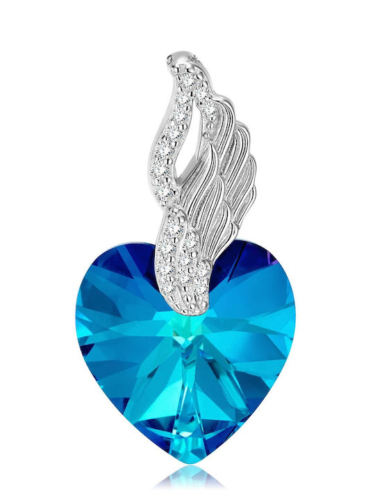 925 Silver Chain Necklace Heart Wing Trusky