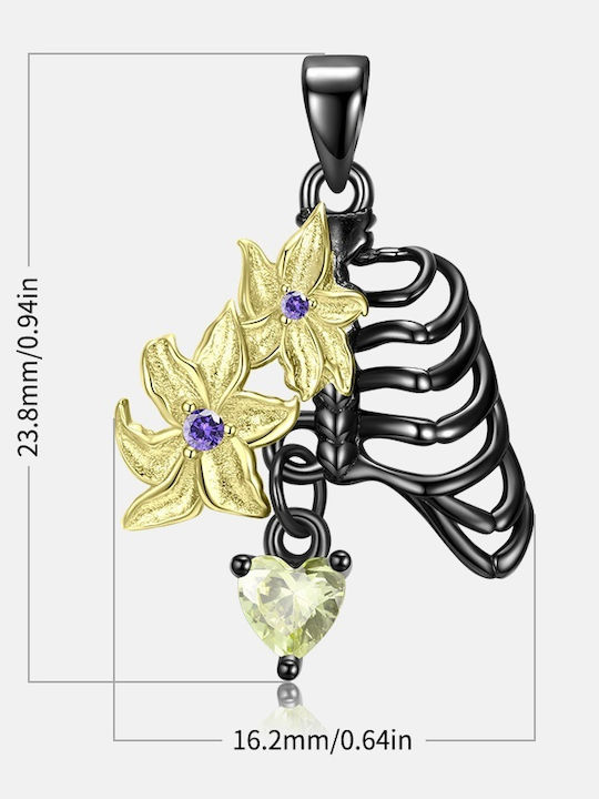 Silver 925 Chain Necklace Rib Flowers Fashion Trusky