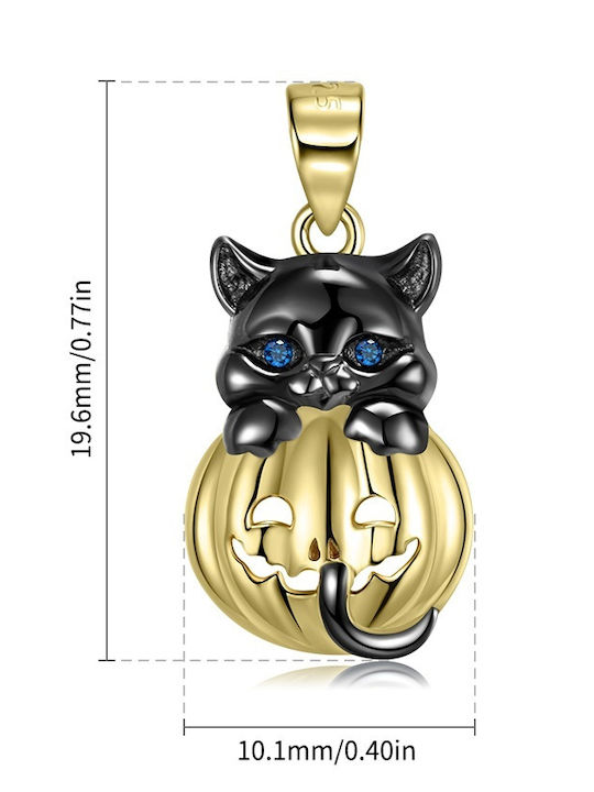 Kette Halskette Katze Kürbis Silber 925 Halsketten Trusky