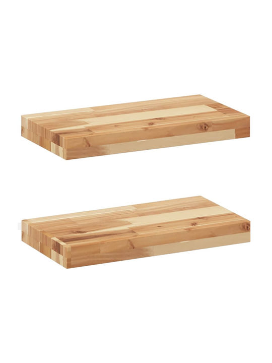 Ράφια Τοίχου Σκάλα Ακακίας (2τμχ) 60x20x4εκ.