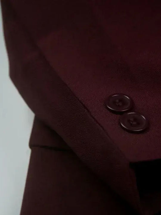 Online Baptism Suit with Vest for Boy Burgundy