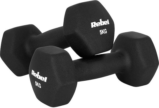 Rebel Set Haltere Hexagonale din Neopren 10 Bucăți Greutate Totală 30kg