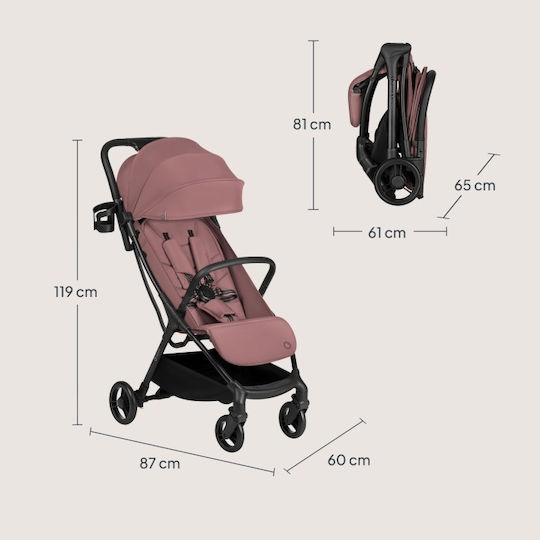 Lionelo Agia Καρότσι Μωρού Kατάλληλο από 6+ Mηνών Pink Mauve 7.3kg