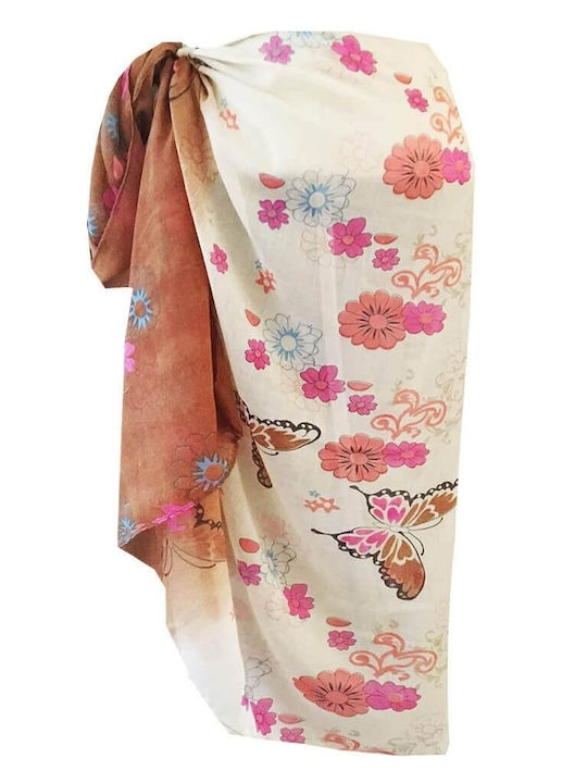 Barelos Viscose Beige Pareo Butterflies 288888.5