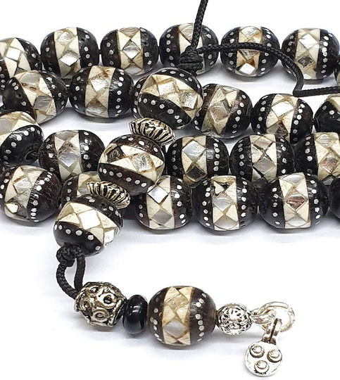 Roloi Komboloi Worry Beads with 29 Beads of Ebony Length 28cm Multicolour