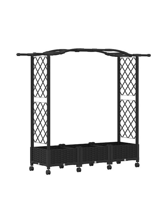 vidaXL Planter Box Din Plastic Negru 169x40x129 cm