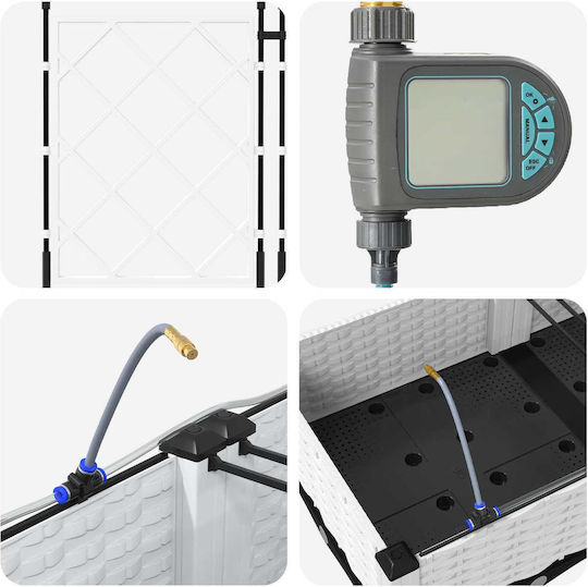 vidaXL Комплект 3 Пластмасови Кутии За Саксии vidaXL Комплект 3 Пластмасови Кутии За Саксии