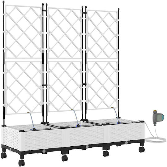vidaXL Set of 3 White Plastic Planter Boxes