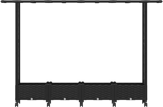 vidaXL Пластмасова Кутия За Саксии Черна 203x40x127см