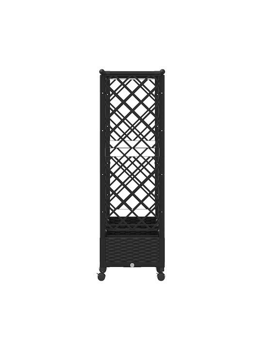 vidaXL Planter Box Din Plastic Negru 203x40x127 cm