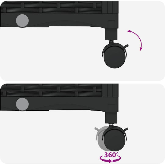 vidaXL Set of 2 Black Plastic Planter Boxes