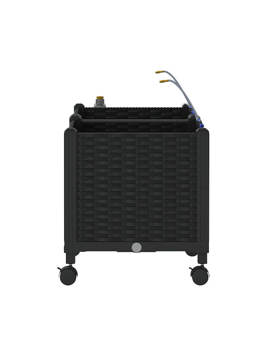 vidaXL Set 2 Planter Box-uri Din Plastic Negre