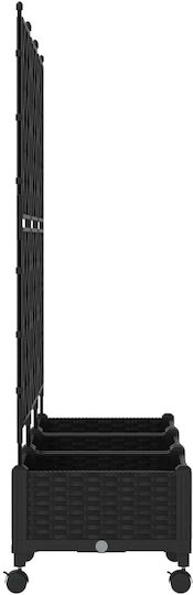vidaXL Set of 3 Black Plastic Planter Boxes