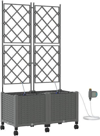 vidaXL Set of 2 Plastic Light Grey Planter Boxes
