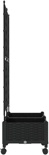 vidaXL Set of 2 Black Plastic Planter Boxes