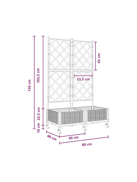 vidaXL Set 2 Planter Box-uri Din Plastic Negru