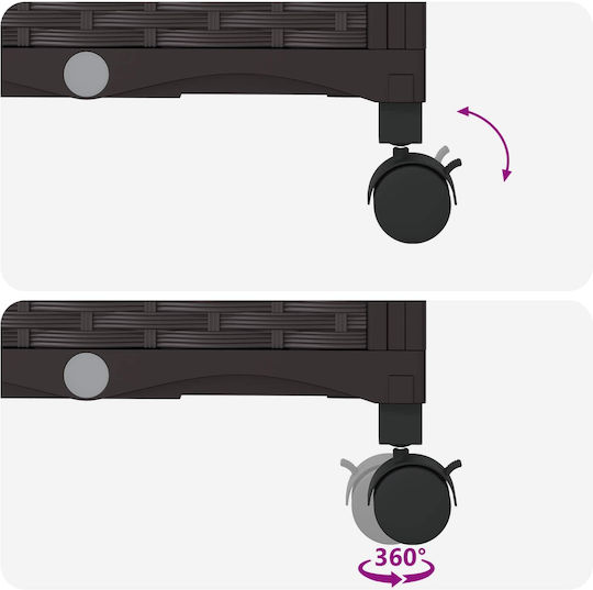 vidaXL Set of 3 Brown Plastic Planter Boxes