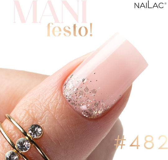 NaiLac Glossy Σετ Βερνίκια Νυχιών Ασημί #482 7ml