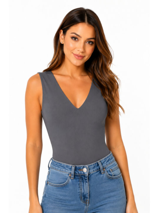 Sleeveless Grey Bodysuit Morena Spain Sl-bzm191-26bo