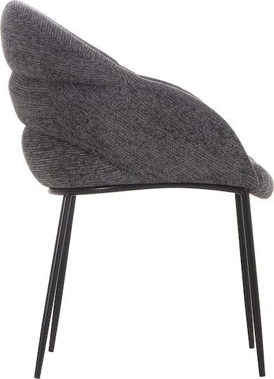 Drenny Dining Armchairs with Fabric Upholstery Grey 2pcs 62x63x85cm