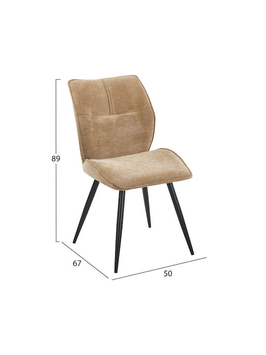 Ess- und Küchenstühle mit Stoffbezug Taupe 2Stücke 50x67x89cm