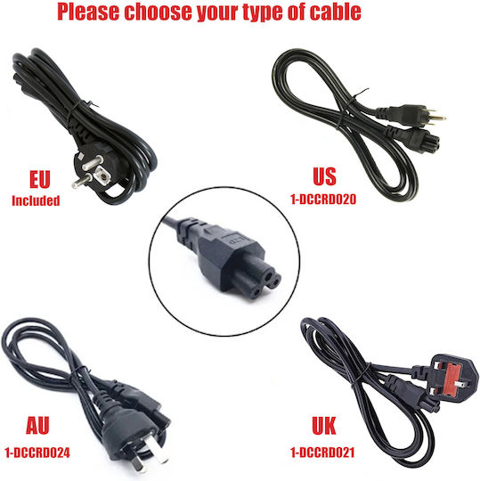 Ac Adapter Laptop Charger 30W 19V 1.58A for Dell with Detachable Power Cord
