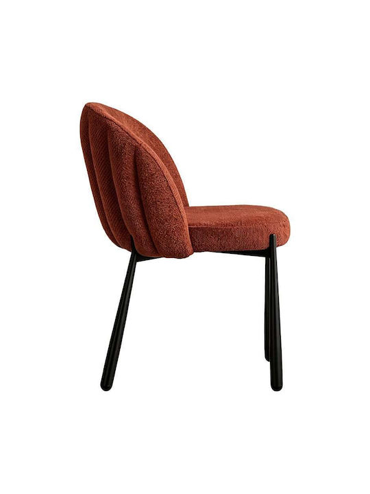 Denna Dining Chair with Fabric Upholstery Terracotta 52x60x85cm