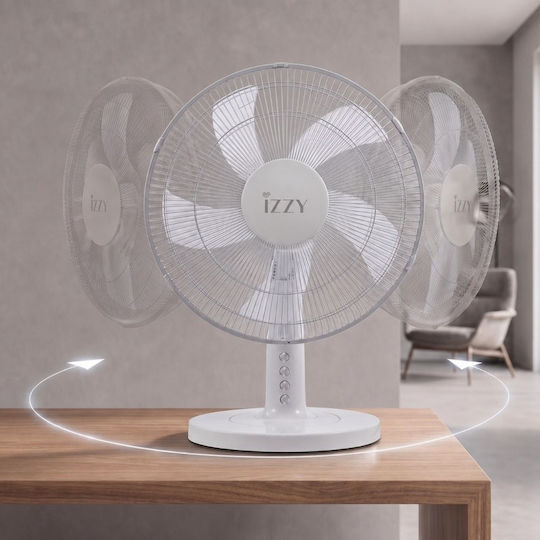 Izzy IZ-9023 Tabletop Fan 50W 40cm Diameter White