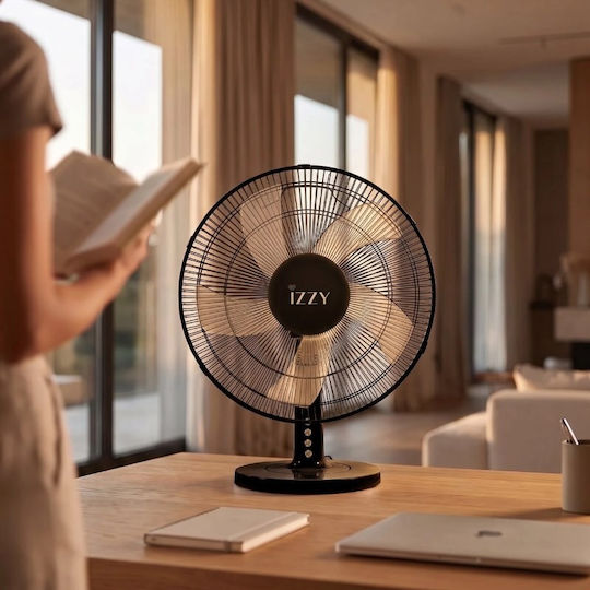 Izzy IZ-9023 Tabletop Fan 50W Fan Diameter 40cm Black