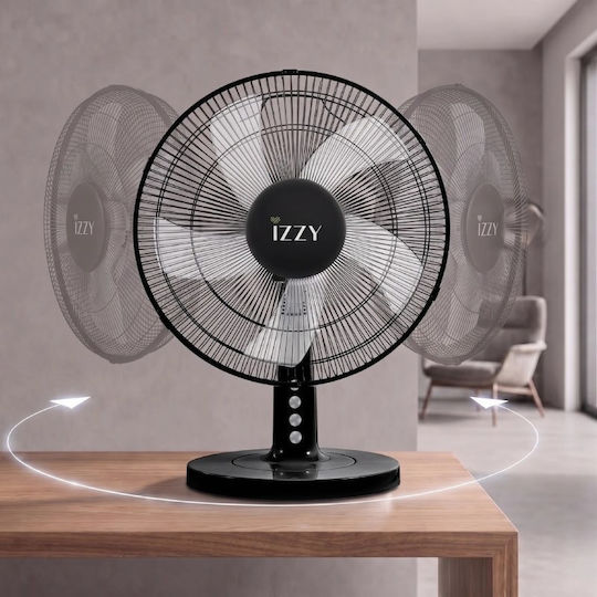 Izzy IZ-9023 Tabletop Fan 50W Fan Diameter 40cm Black
