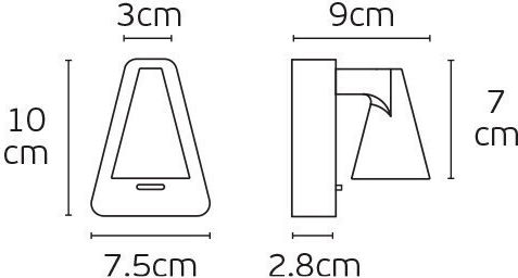 Wall Lamp with Integrated LED and Warm White Light Black