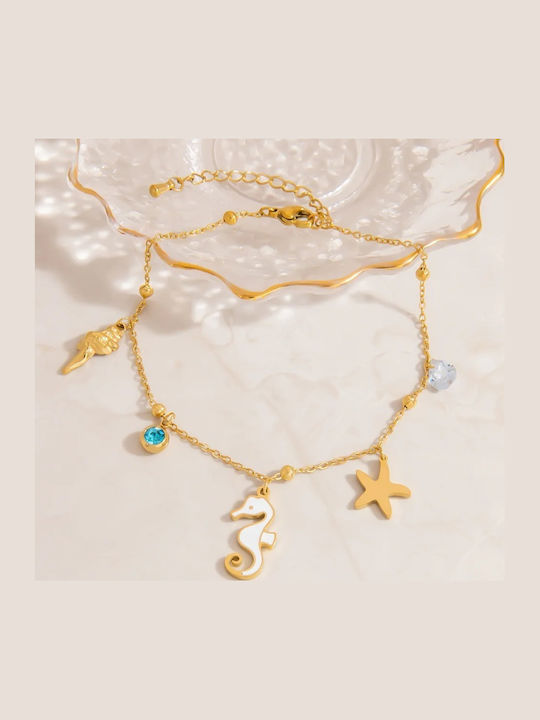 Trusky Women's Gold Plated Steel Bracelet 25cm