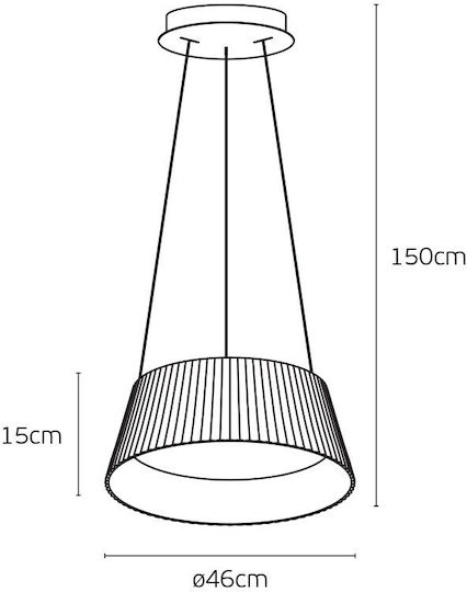 White LED Pendant Ceiling Light with Warm White Light