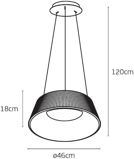 Black LED Pendant Ceiling Light with Warm White Light