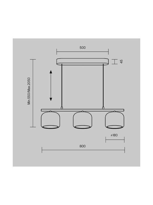 Maytoni Spirito Lumini Suspendate Înălțime Reglabilă Alb LED cu Lumină Alb Cald 80x18cm