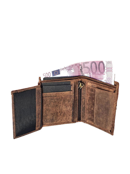 Leather Men's Wallet with RFID Brown